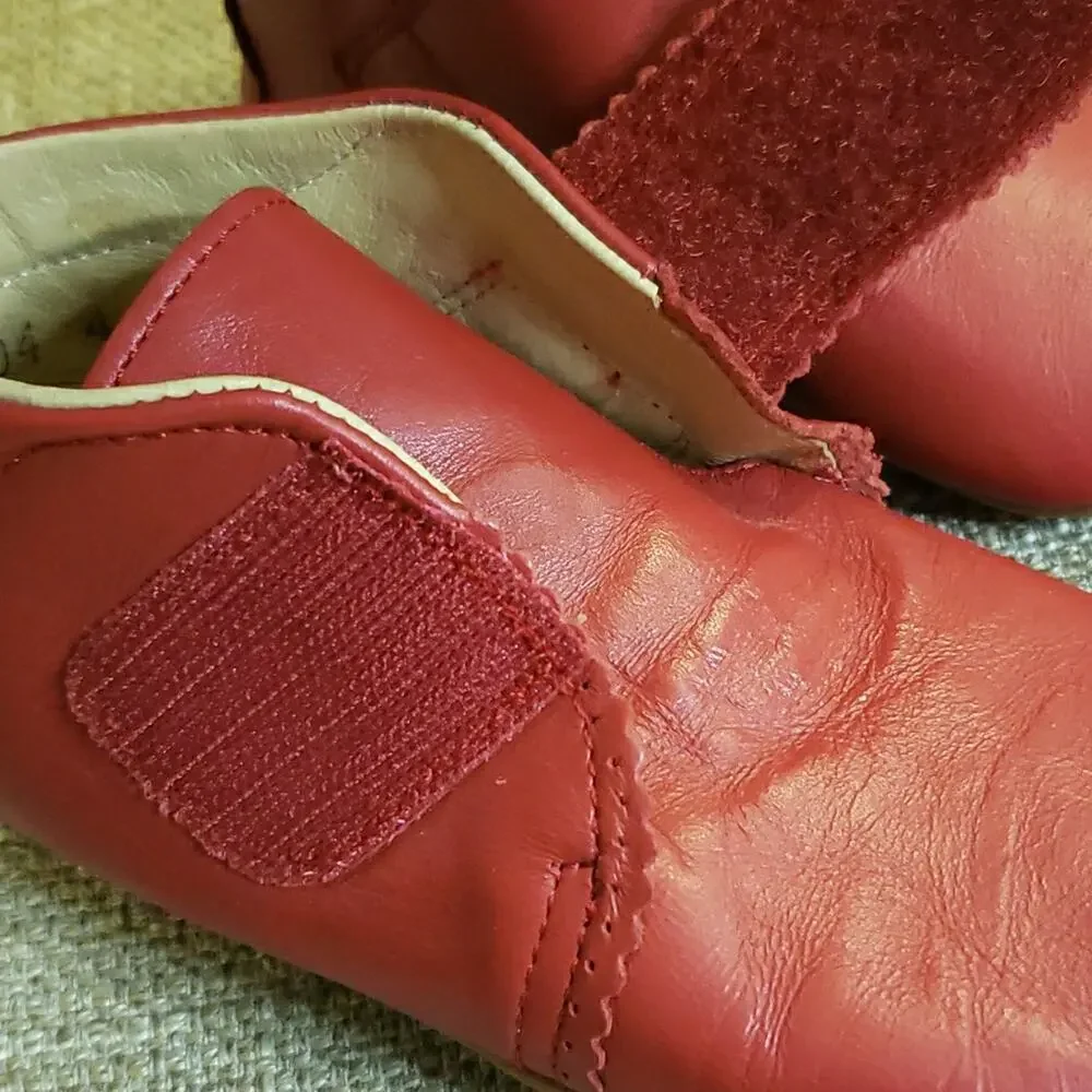 Pom Pom Beginners 6 Scallops Red Baby Leather Size 23 Danish Design Soft Durable